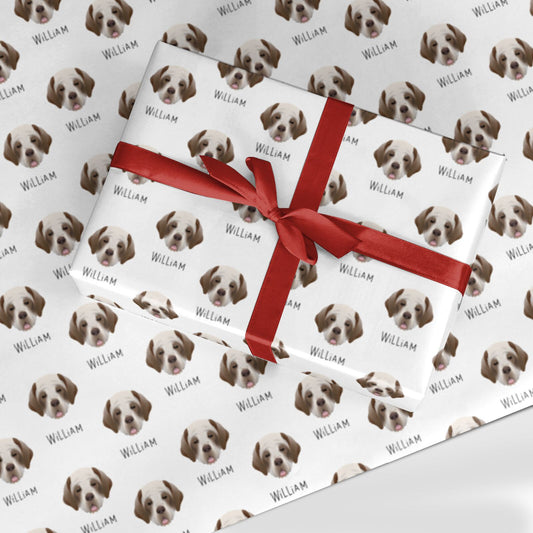 Clumber Spaniel Icon with Name Custom Wrapping Paper