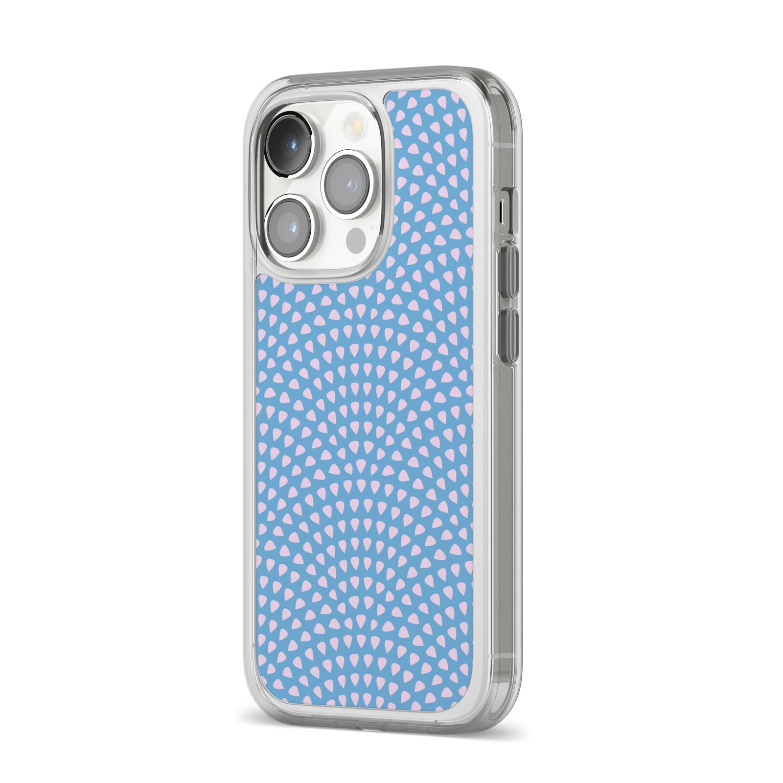 Coastal Pattern iPhone 14 Pro Clear Tough Case Silver Angled Image