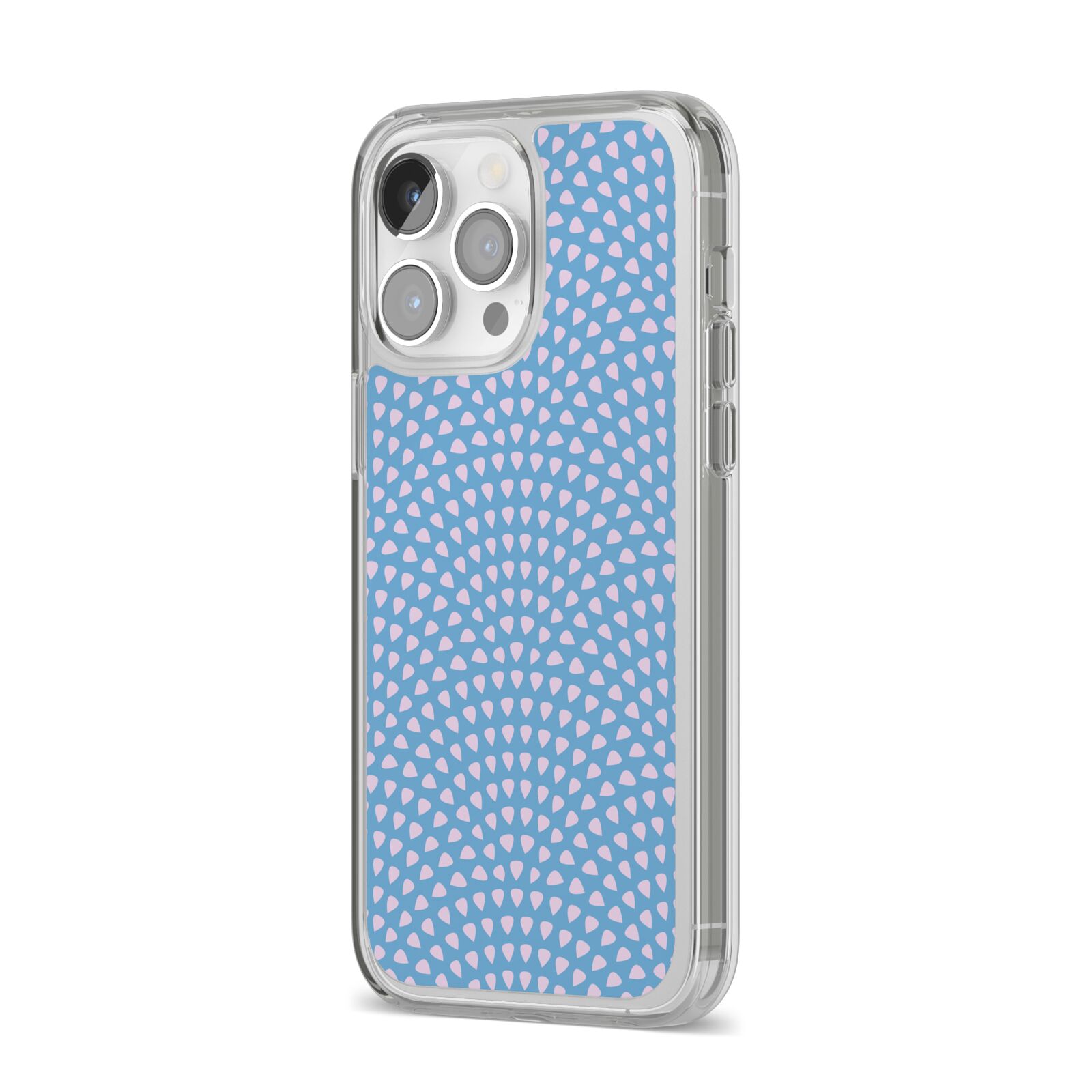 Coastal Pattern iPhone 14 Pro Max Clear Tough Case Silver Angled Image