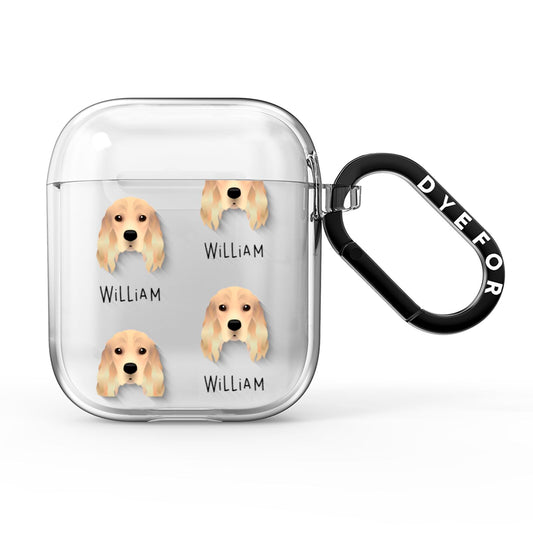 Cocker Spaniel Icon with Name AirPods Clear Case