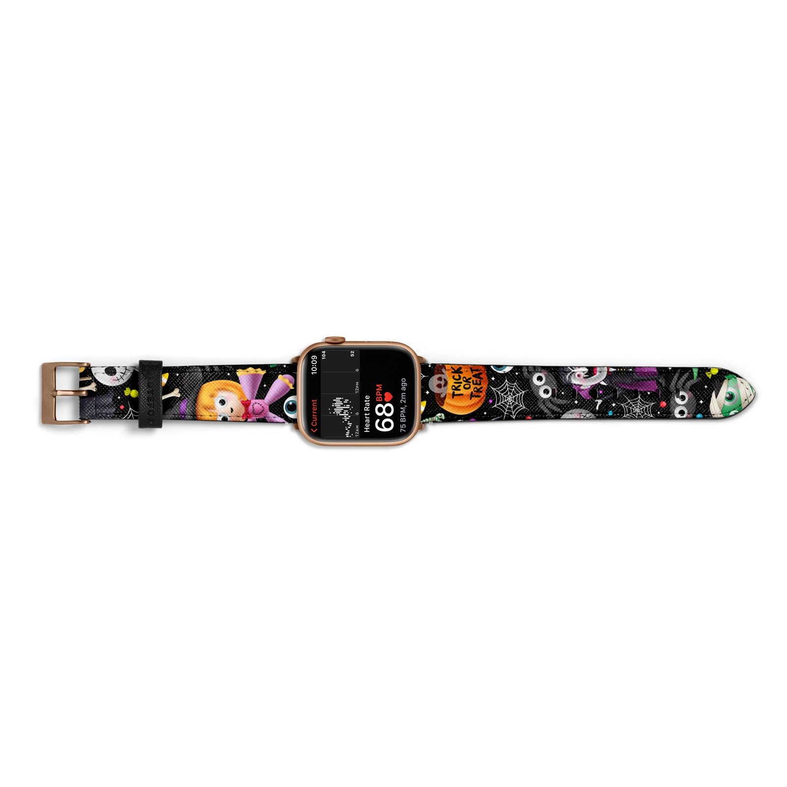 Colourful Halloween Apple Watch Strap Size 38mm Landscape Image Gold Hardware