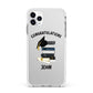 Congratulations Graduate Apple iPhone 11 Pro Max in Silver with White Impact Case