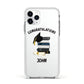 Congratulations Graduate Apple iPhone 11 Pro in Silver with White Impact Case