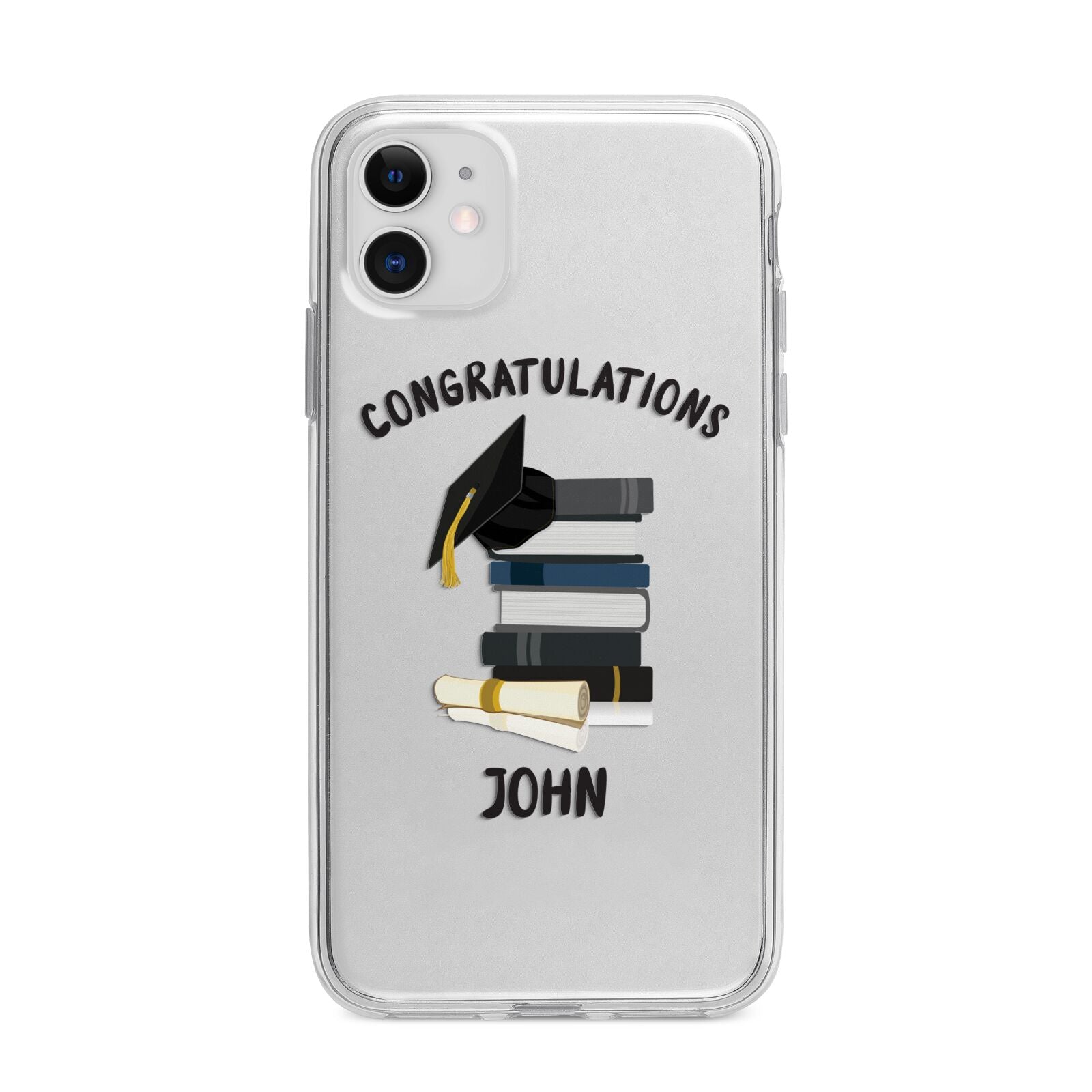 Congratulations Graduate Apple iPhone 11 in White with Bumper Case