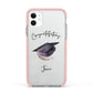 Congratulations Graduate Custom Apple iPhone 11 in White with Pink Impact Case