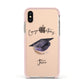 Congratulations Graduate Custom Apple iPhone Xs Impact Case Pink Edge on Gold Phone