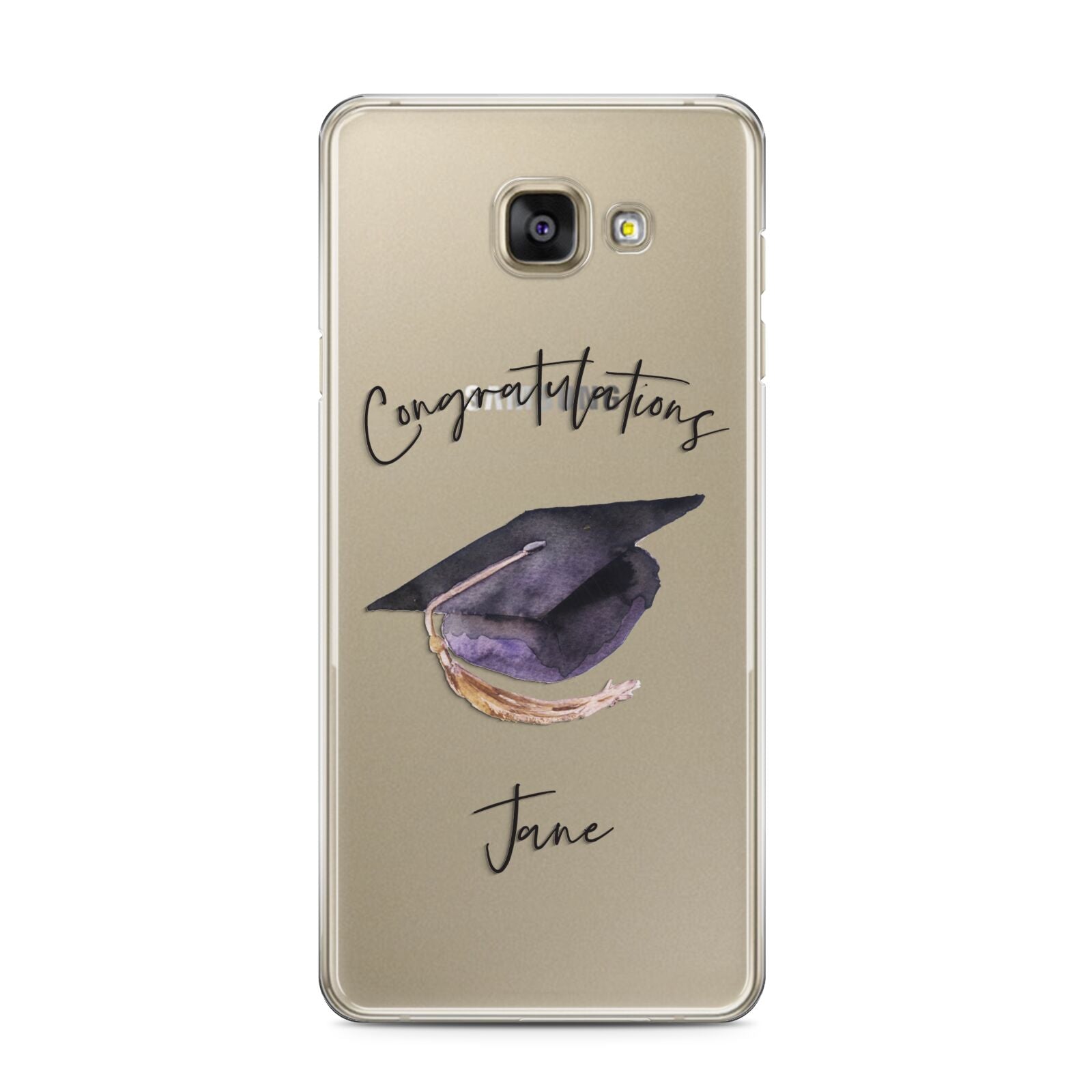 Congratulations Graduate Custom Samsung Galaxy A3 2016 Case on gold phone