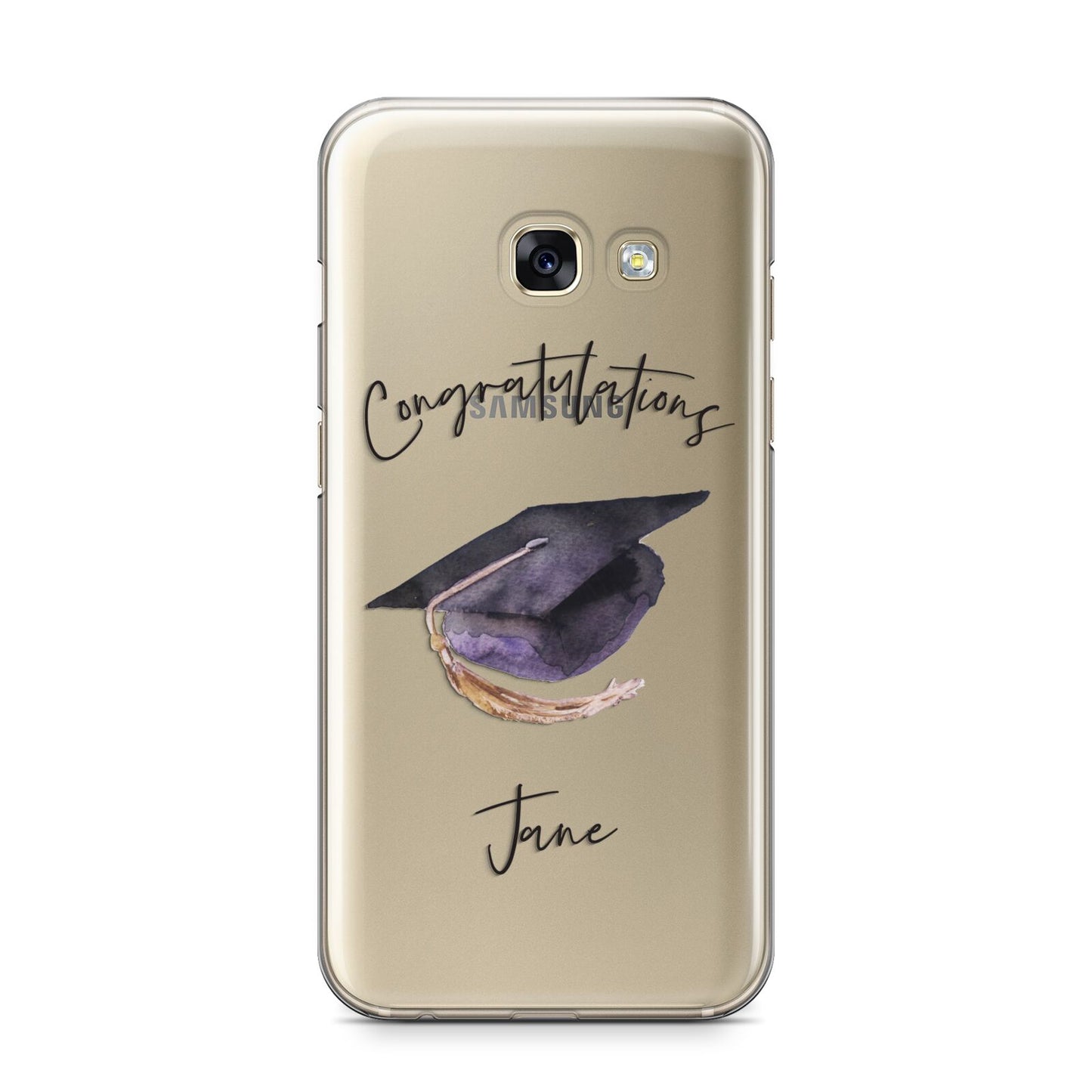 Congratulations Graduate Custom Samsung Galaxy A3 2017 Case on gold phone