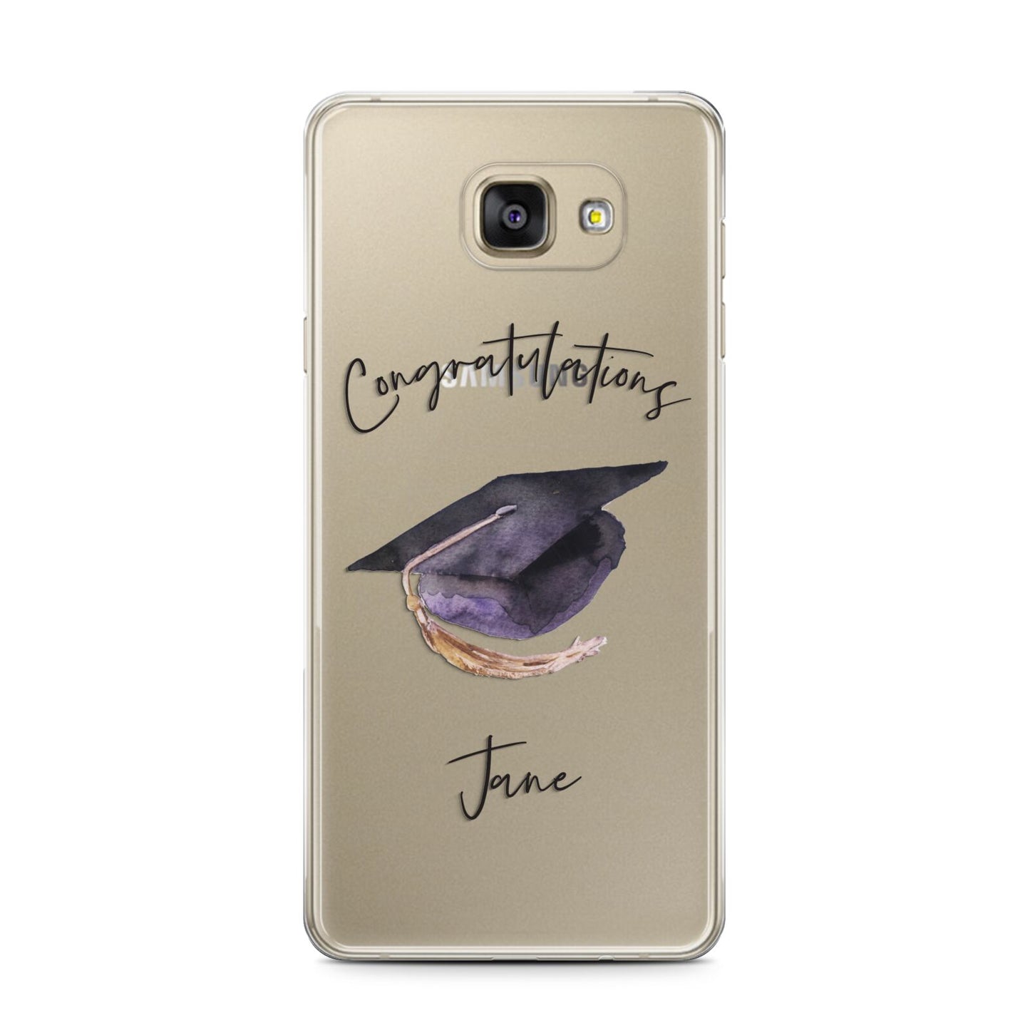 Congratulations Graduate Custom Samsung Galaxy A7 2016 Case on gold phone