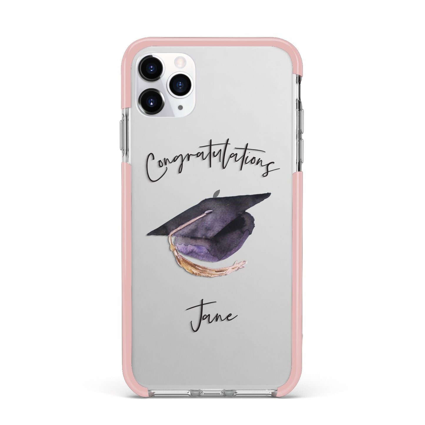 Congratulations Graduate Custom iPhone 11 Pro Max Impact Pink Edge Case