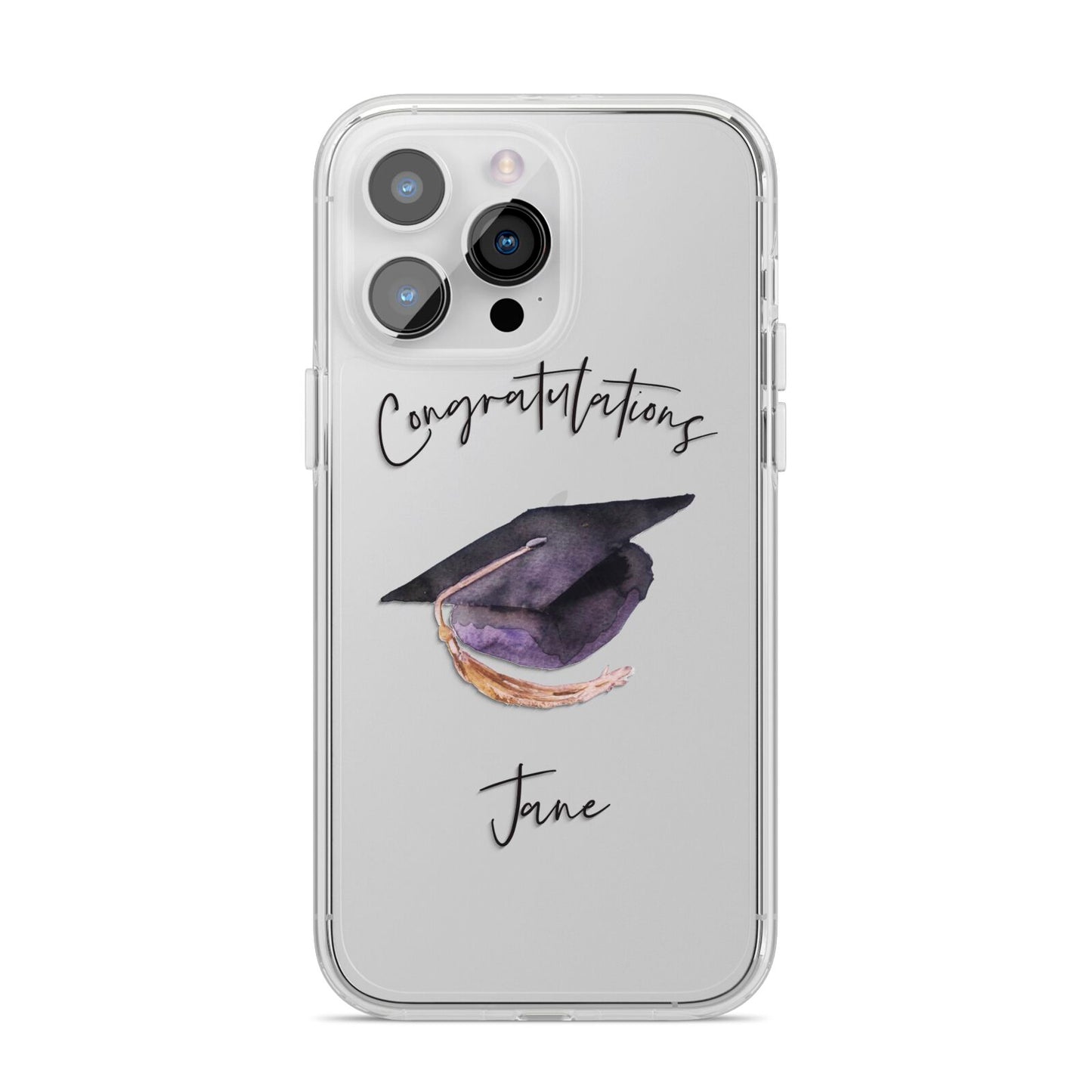 Congratulations Graduate Custom iPhone 14 Pro Max Clear Tough Case Silver