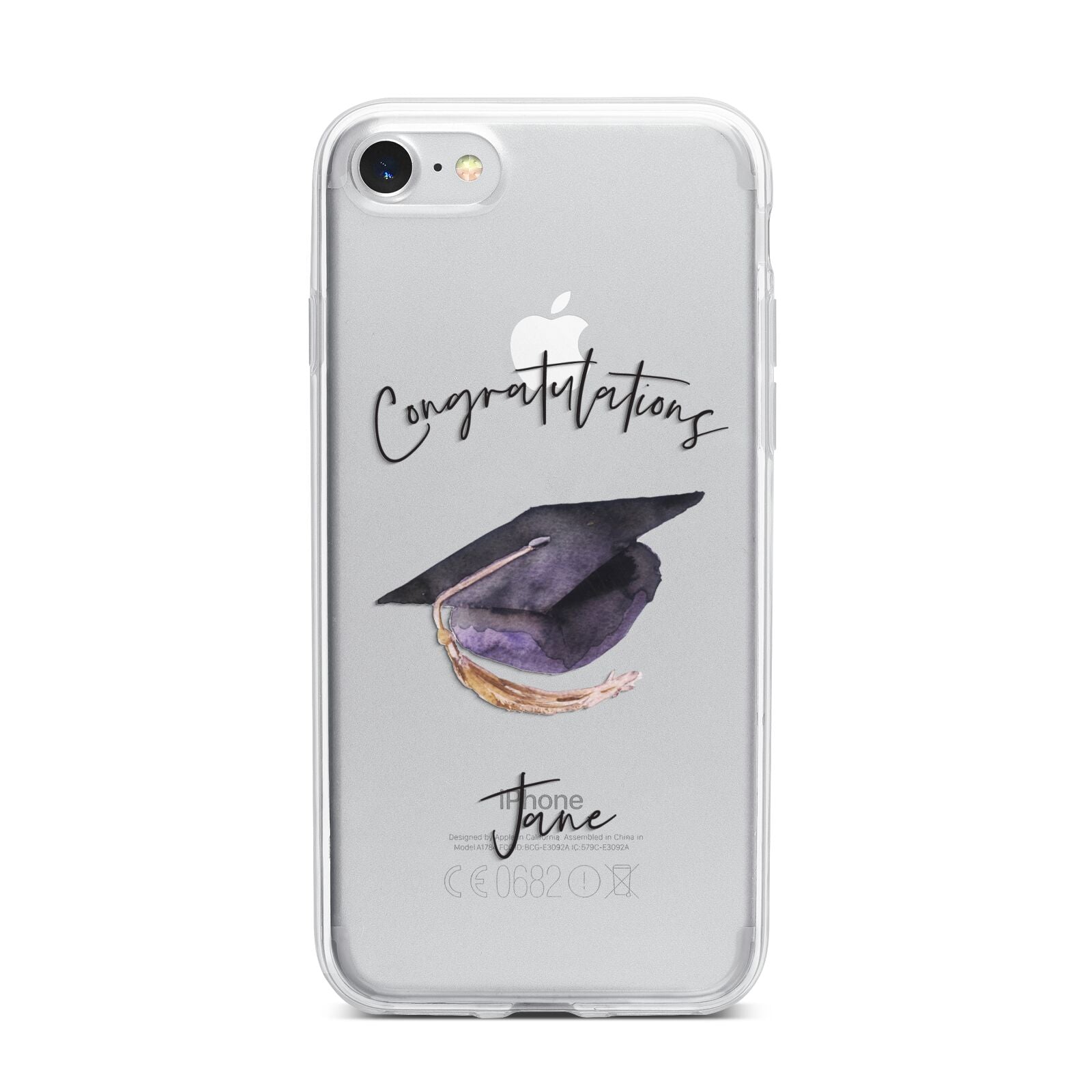 Congratulations Graduate Custom iPhone 7 Bumper Case on Silver iPhone