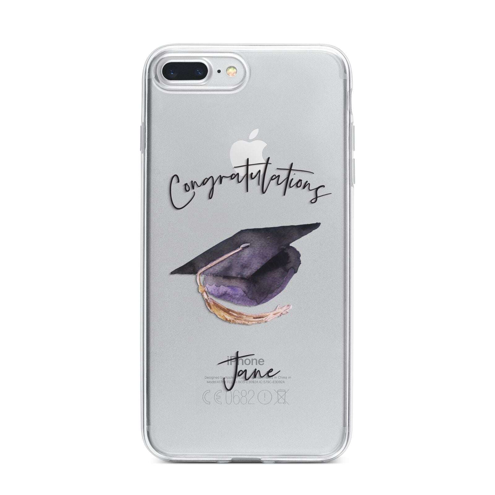 Congratulations Graduate Custom iPhone 7 Plus Bumper Case on Silver iPhone