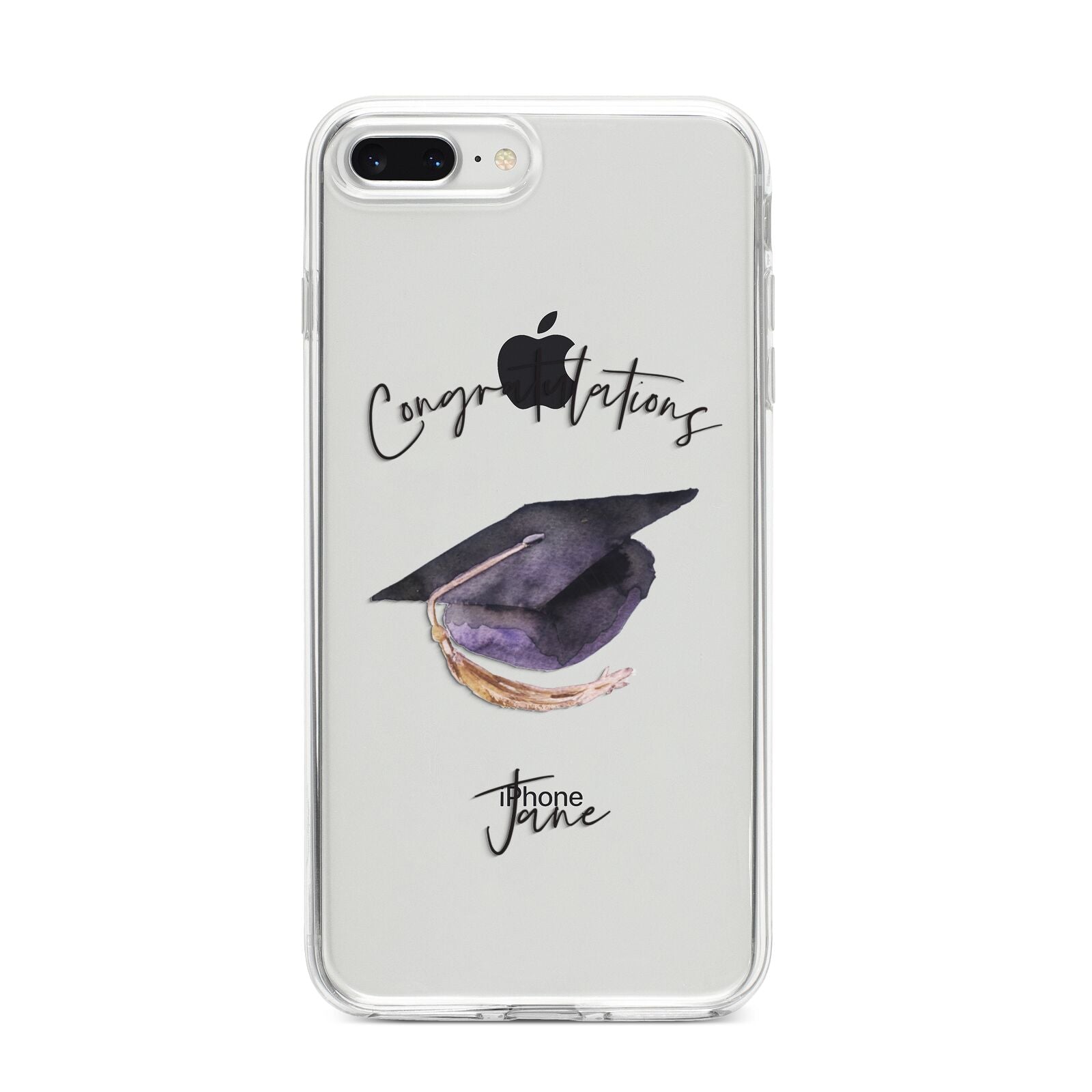 Congratulations Graduate Custom iPhone 8 Plus Bumper Case on Silver iPhone