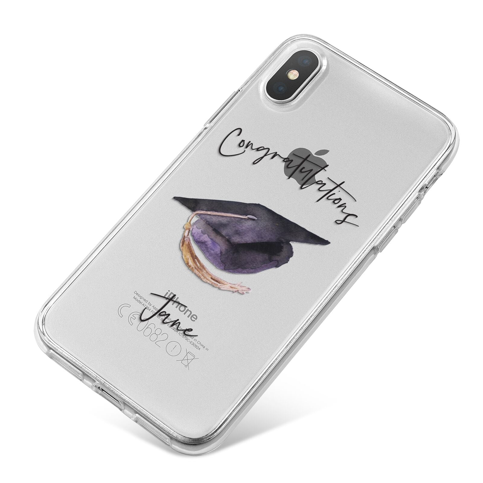 Congratulations Graduate Custom iPhone X Bumper Case on Silver iPhone