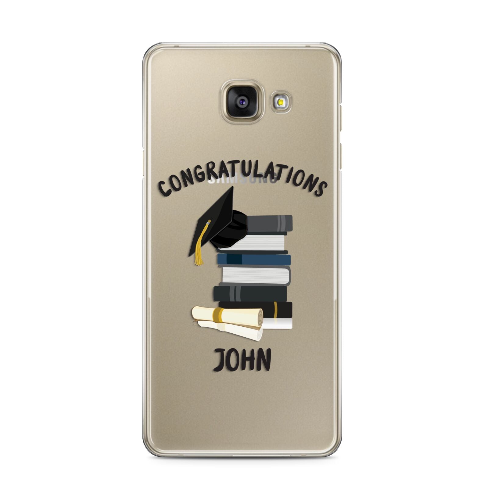 Congratulations Graduate Samsung Galaxy A3 2016 Case on gold phone