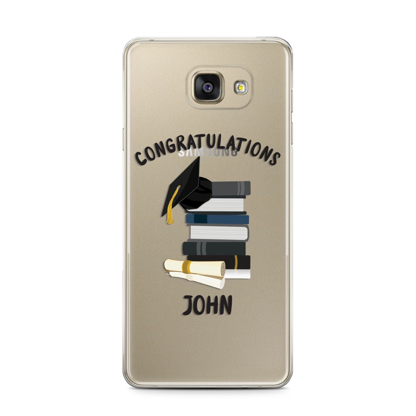 Congratulations Graduate Samsung Galaxy A7 2016 Case on gold phone