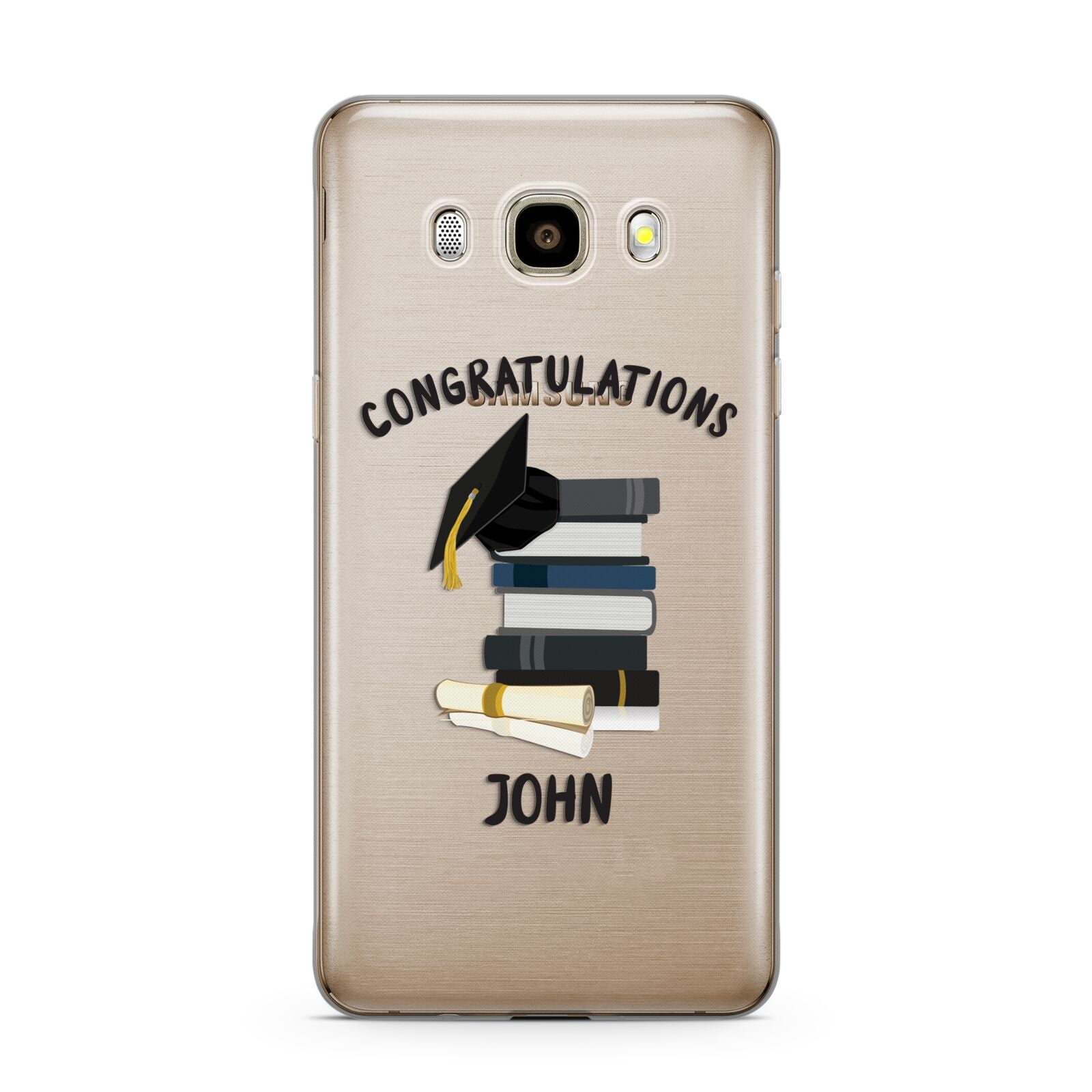 Congratulations Graduate Samsung Galaxy J7 2016 Case on gold phone
