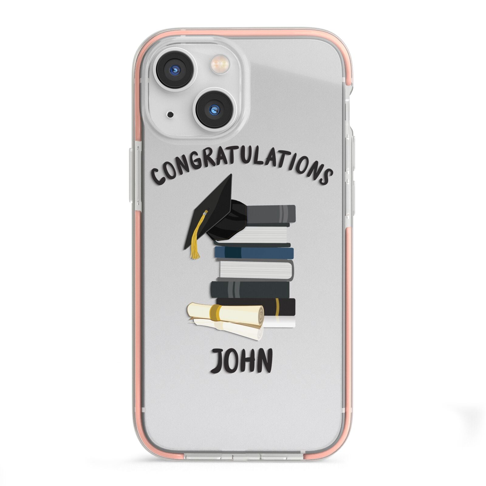 Congratulations Graduate iPhone 13 Mini TPU Impact Case with Pink Edges
