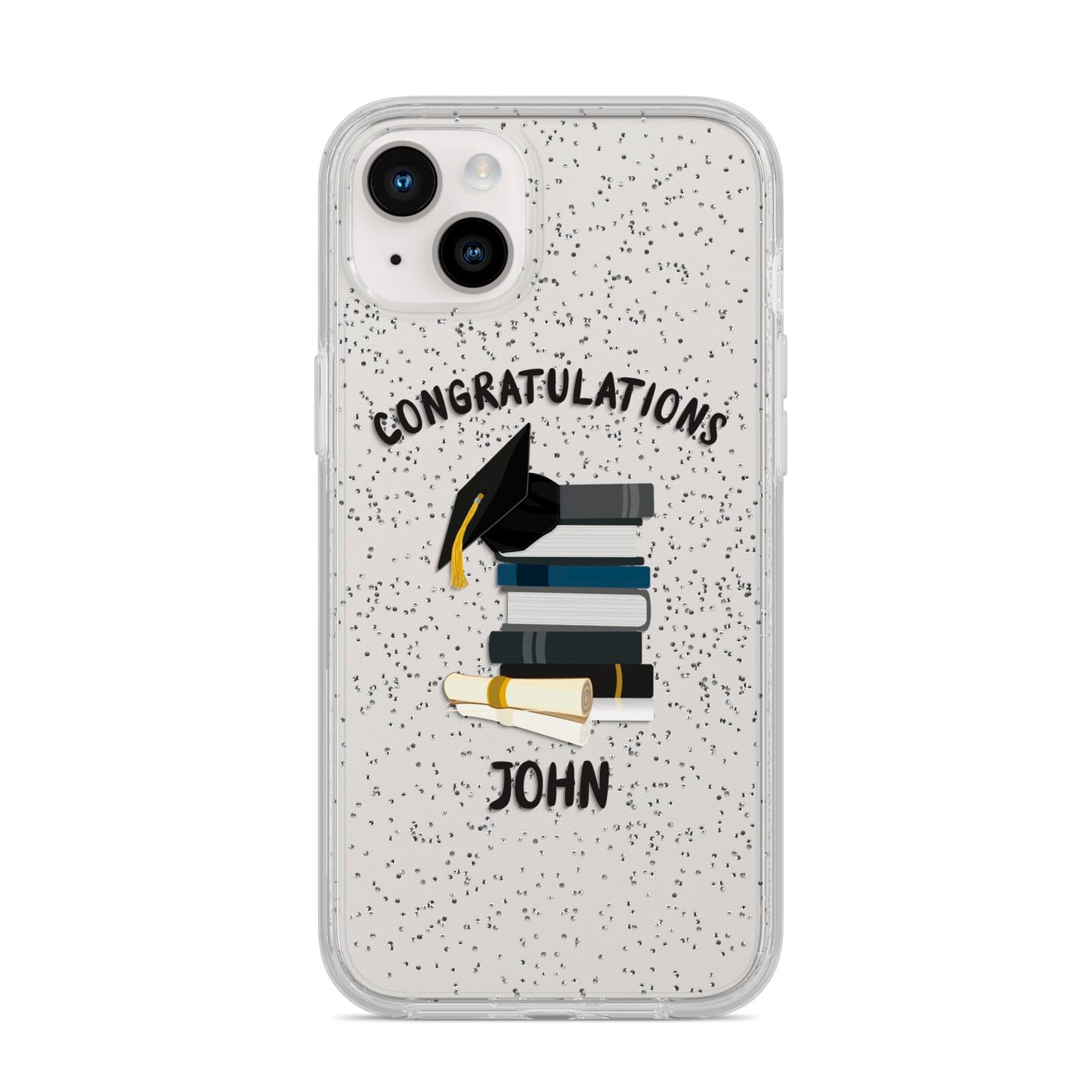 Congratulations Graduate iPhone 14 Plus Glitter Tough Case Starlight