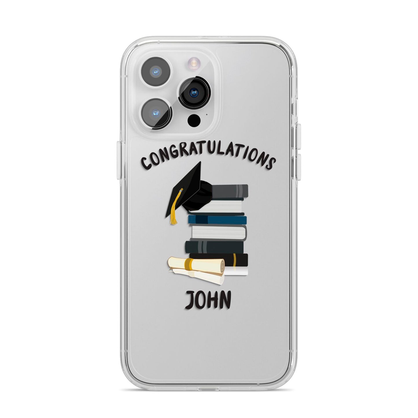 Congratulations Graduate iPhone 14 Pro Max Clear Tough Case Silver