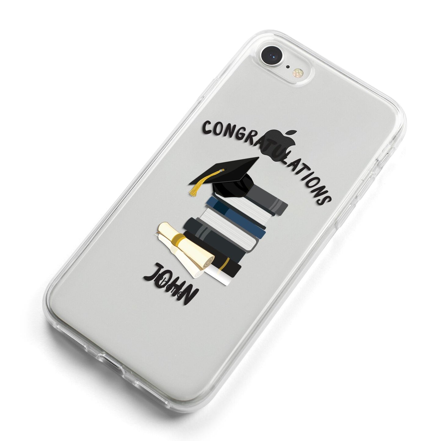 Congratulations Graduate iPhone 8 Bumper Case on Silver iPhone Alternative Image