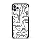 Continuous Abstract Face Apple iPhone 11 Pro Max in Silver with Black Impact Case