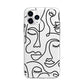 Continuous Abstract Face Apple iPhone 11 Pro Max in Silver with Bumper Case