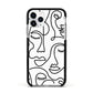Continuous Abstract Face Apple iPhone 11 Pro in Silver with Black Impact Case