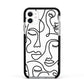 Continuous Abstract Face Apple iPhone 11 in White with Black Impact Case