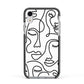 Continuous Abstract Face Apple iPhone XR Impact Case Black Edge on Silver Phone