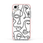 Continuous Abstract Face Apple iPhone XR Impact Case Pink Edge on Silver Phone