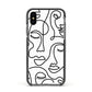 Continuous Abstract Face Apple iPhone Xs Impact Case Black Edge on Black Phone