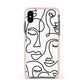 Continuous Abstract Face Apple iPhone Xs Impact Case Pink Edge on Black Phone