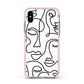 Continuous Abstract Face Apple iPhone Xs Impact Case Pink Edge on Silver Phone