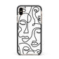 Continuous Abstract Face Apple iPhone Xs Max Impact Case Black Edge on Gold Phone