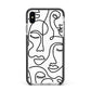Continuous Abstract Face Apple iPhone Xs Max Impact Case Black Edge on Silver Phone