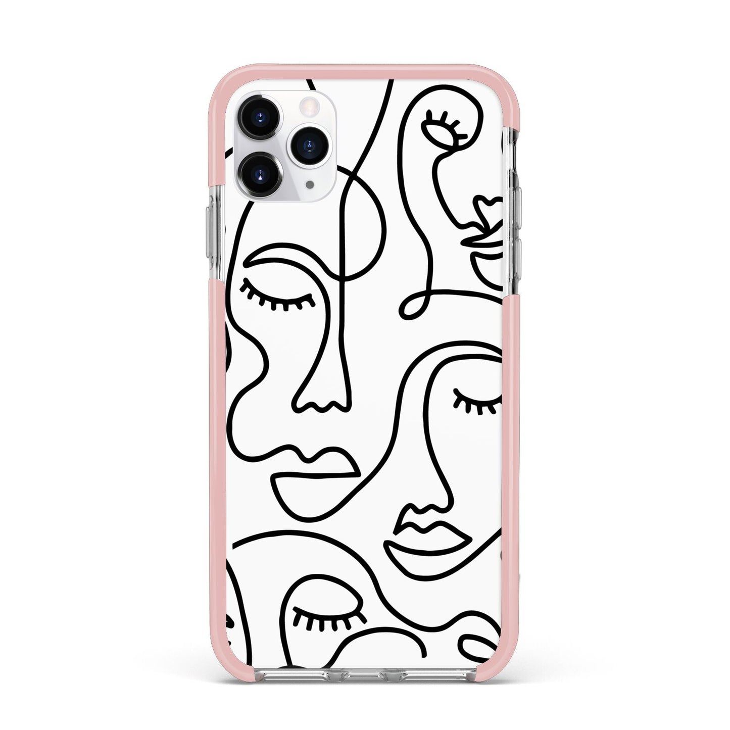Continuous Abstract Face iPhone 11 Pro Max Impact Pink Edge Case
