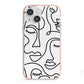 Continuous Abstract Face iPhone 13 Mini TPU Impact Case with Pink Edges