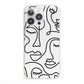 Continuous Abstract Face iPhone 13 Pro Clear Bumper Case
