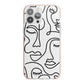 Continuous Abstract Face iPhone 13 Pro Max TPU Impact Case with Pink Edges