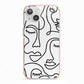 Continuous Abstract Face iPhone 13 TPU Impact Case with Pink Edges