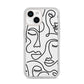 Continuous Abstract Face iPhone 14 Clear Tough Case Starlight