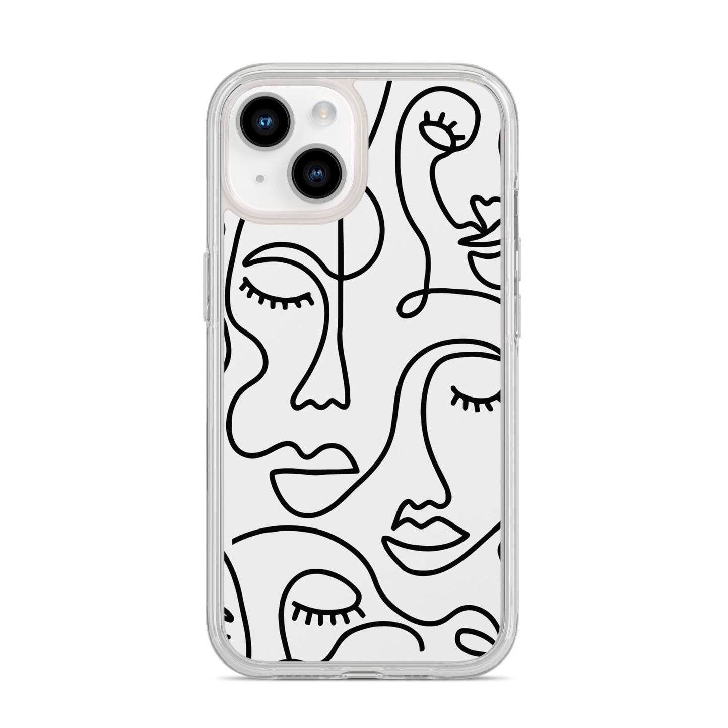 Continuous Abstract Face iPhone 14 Clear Tough Case Starlight
