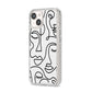 Continuous Abstract Face iPhone 14 Glitter Tough Case Starlight Angled Image
