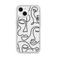 Continuous Abstract Face iPhone 14 Glitter Tough Case Starlight