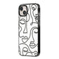 Continuous Abstract Face iPhone 14 Plus Black Impact Case Side Angle on Silver phone