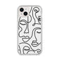 Continuous Abstract Face iPhone 14 Plus Clear Tough Case Starlight