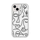 Continuous Abstract Face iPhone 14 Plus Glitter Tough Case Starlight