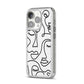 Continuous Abstract Face iPhone 14 Pro Glitter Tough Case Silver Angled Image